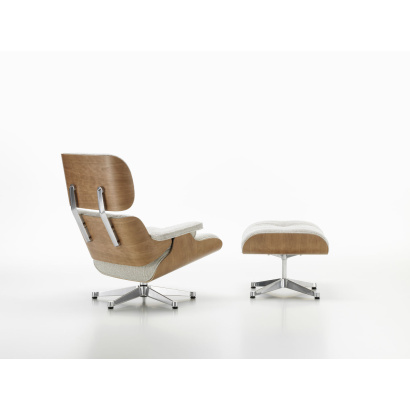 Vitra Eames Lounge Chair & Ottoman, kangas Nubia cream/sand, vineer ameerika kirss