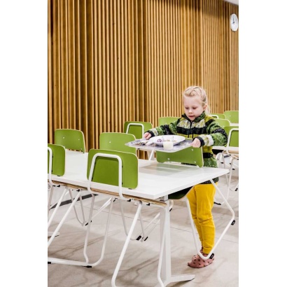 Martela Grip Nxt madala seljatoega toolid, Alku lauad Hovirinta koolis