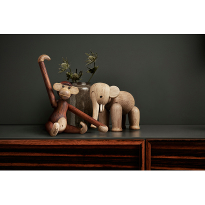 Kay Bojesen Monkey small, Elephant small dekoratiivkujud, tiigipuit, limba